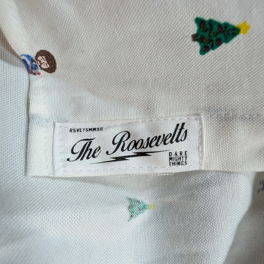 RSVLTS Button Down Shirt Mens Size XL Bob Ross Happy Little Trees Pixel Art - Picture 8 of 9